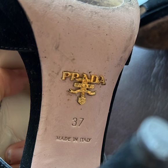 Prada peep toe suede sandal shoe - Picture 11 of 12